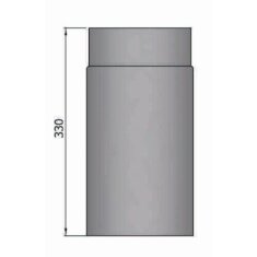 Rauchrohr ohne Drosselklappe Ø 160 x 330 x 2 mm, Farbe schwarz - lackiert