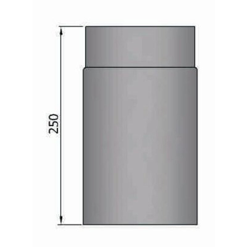 Rauchrohr Ø 120 x 250 x 2 mm, Farbe schwarz - lackiert