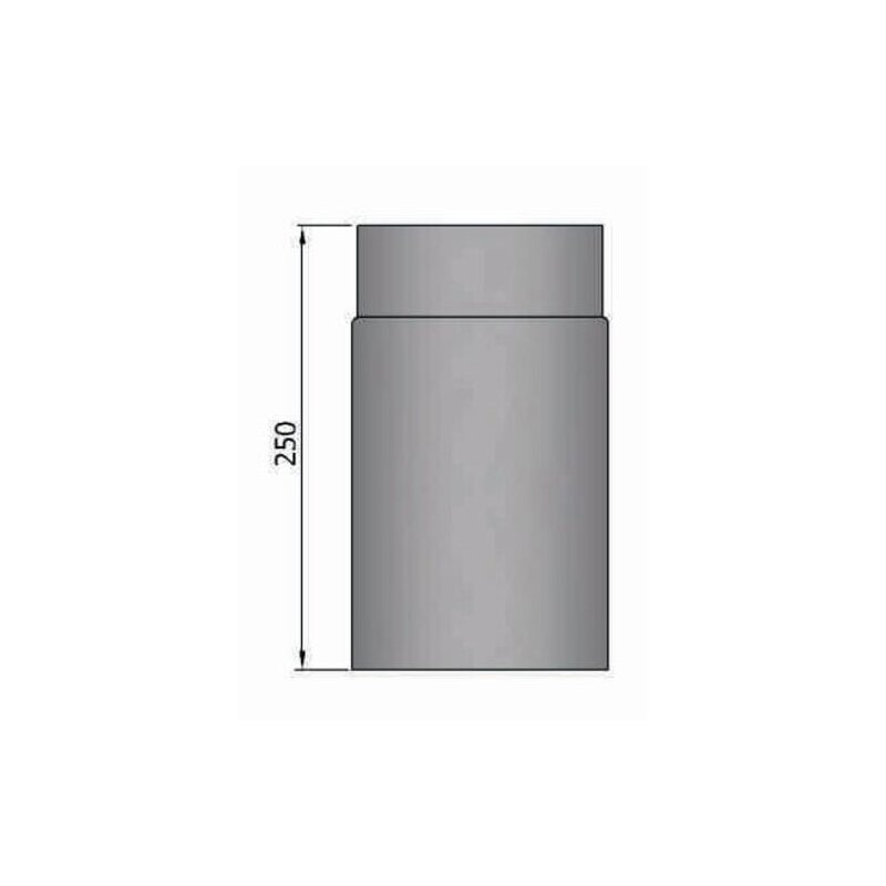 Rauchrohr Ø 120 x 250 x 2 mm, Farbe schwarz - lackiert