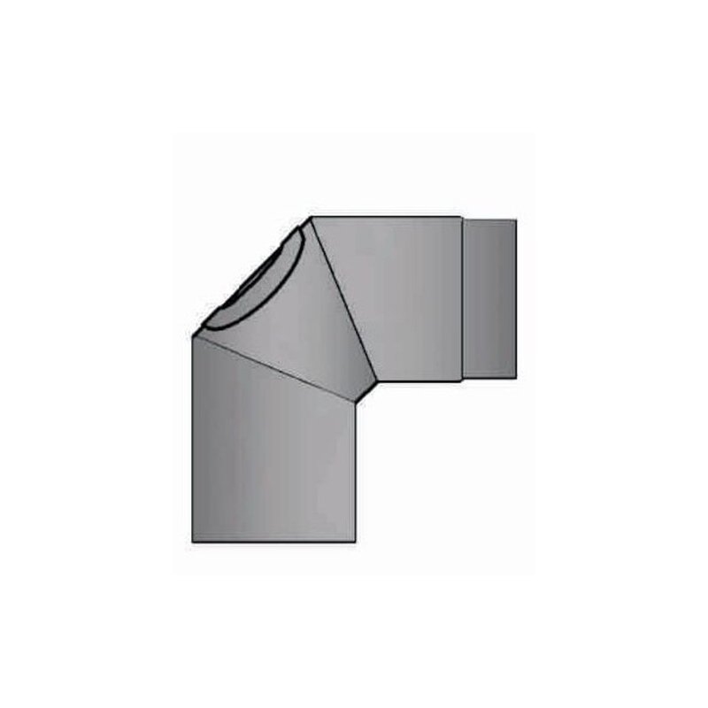 Rauchrohrbogen klein 90° Ø 180 x 2 mm, Farbe schwarz
