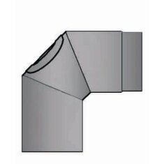 Rauchrohrbogen klein 90° Ø 180 x 2 mm, Farbe schwarz