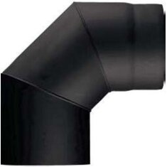 Rauchrohrbogen klein 90° Ø 180 x 2 mm, Farbe schwarz