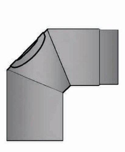 Rauchrohrbogen klein 90° Ø 180 x 2 mm, Farbe schwarz