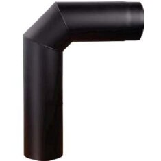 Rauchrohrbogen groß 600 x 450 mm 90° Ø 120 x 2 mm, Farbe schwarz