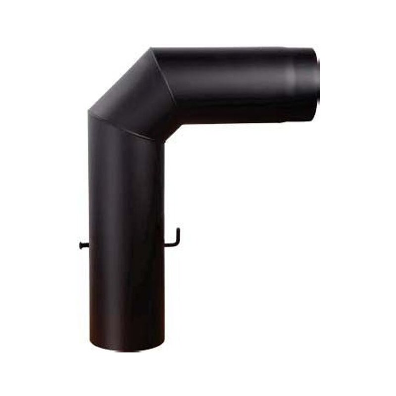Rauchrohrbogen groß 600 x 450 mm 90° Ø 150 x 2 mm, Farbe schwarz