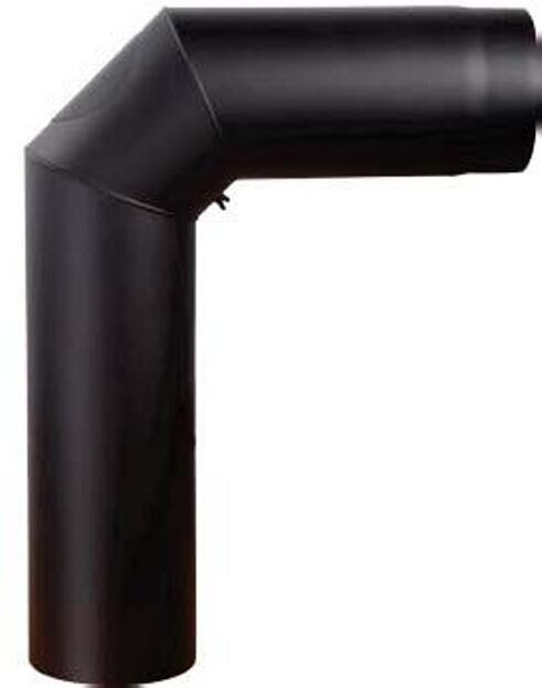 Rauchrohrbogen groß 600 x 450 mm 90° Ø 160 x 2 mm, Farbe schwarz