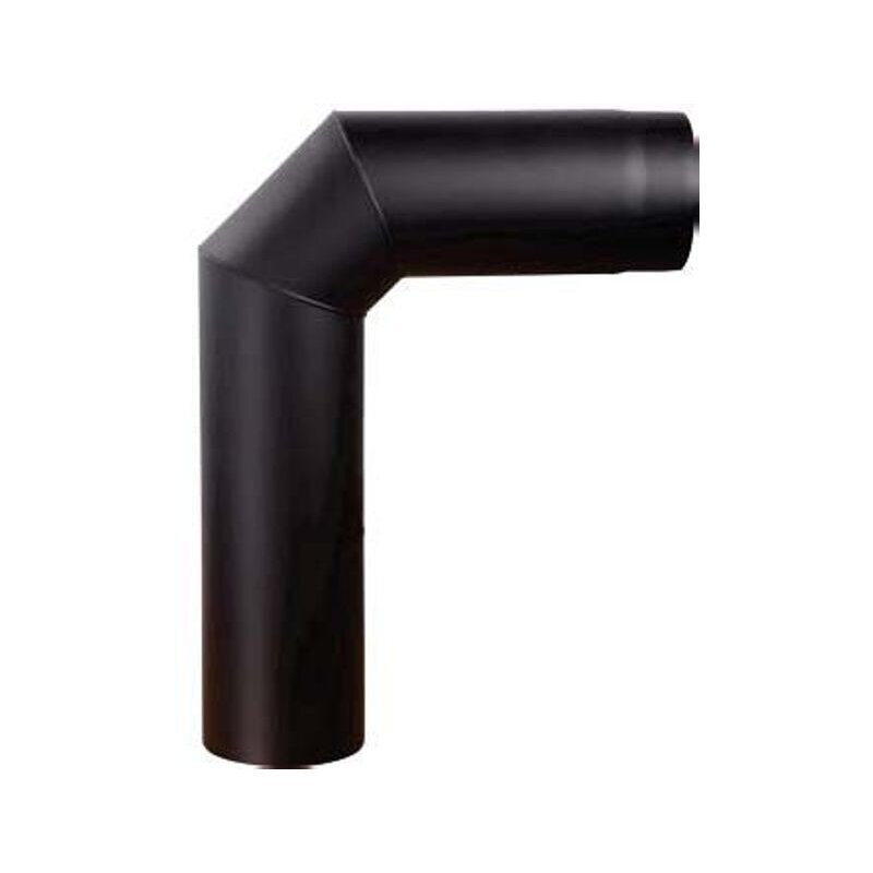 Rauchrohrbogen groß 600 x 450 mm 90° Ø 200 x 2 mm, Farbe schwarz