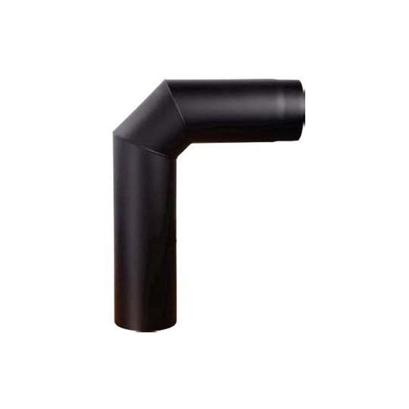 Rauchrohrbogen groß 600 x 450 mm 90° Ø 200 x 2 mm, Farbe schwarz