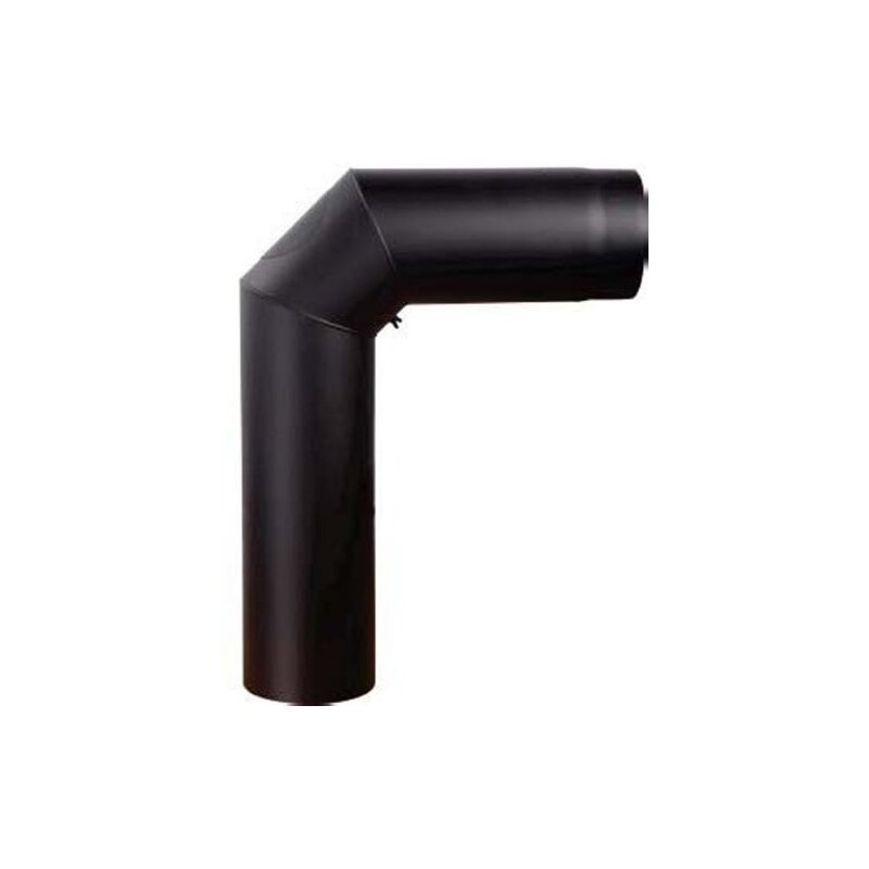 Rauchrohrbogen groß 600 x 450 mm 90° Ø 200 x 2 mm, Farbe schwarz