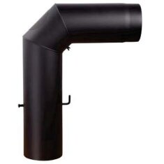 Rauchrohrbogen groß 600 x 450 mm 90° Ø 200 x 2 mm, Farbe schwarz