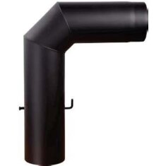 Rauchrohrbogen groß 600 x 450 mm 90° Ø 200 x 2 mm, Farbe schwarz