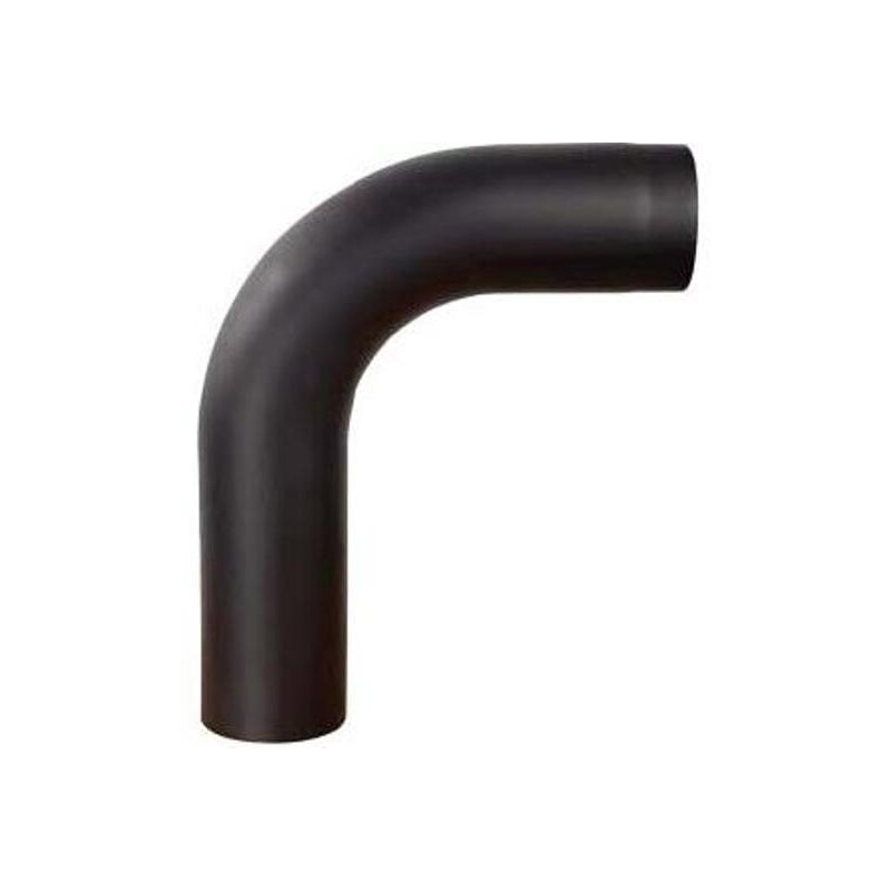 Rauchrohrbogen groß 600 x 500 mm glattgezogen 90° Ø 150 x 2 mm, Farbe schwarz