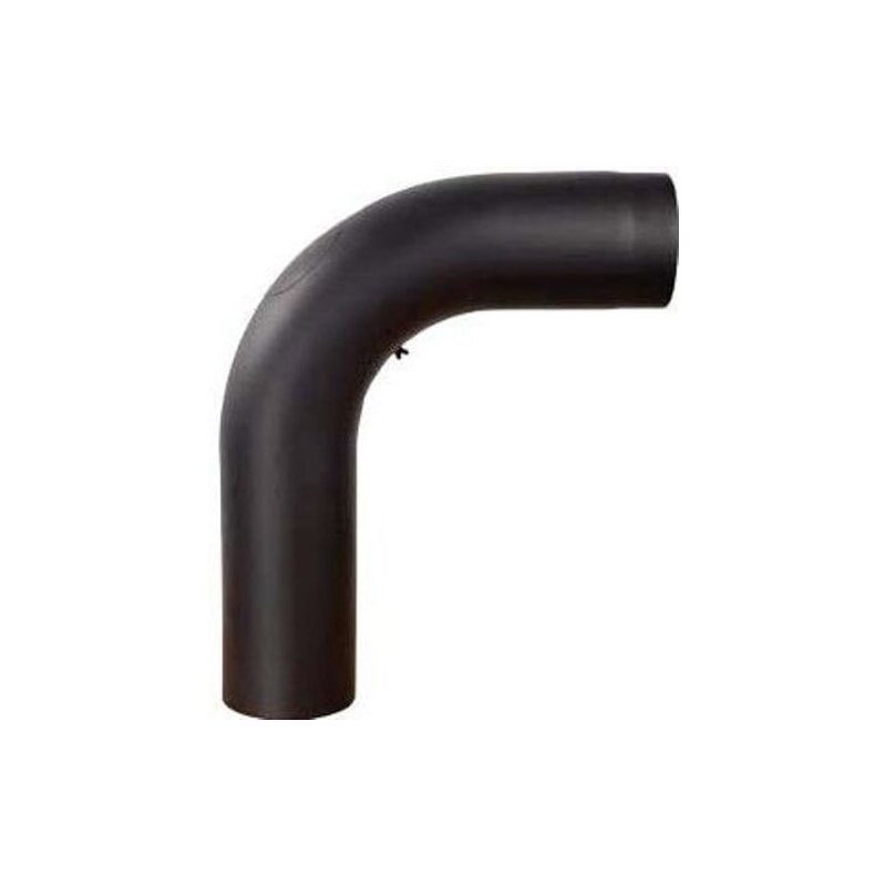 Rauchrohrbogen groß 600 x 500 mm glattgezogen 90° Ø 150 x 2 mm, Farbe schwarz