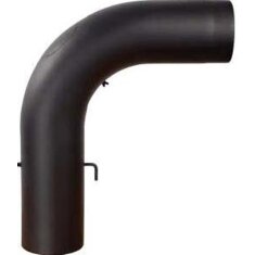 Rauchrohrbogen groß 600 x 500 mm glattgezogen 90° Ø 150 x 2 mm, Farbe schwarz
