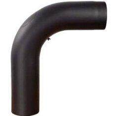 Rauchrohrbogen groß 600 x 500 mm glattgezogen 90° Ø 150 x 2 mm, Farbe schwarz