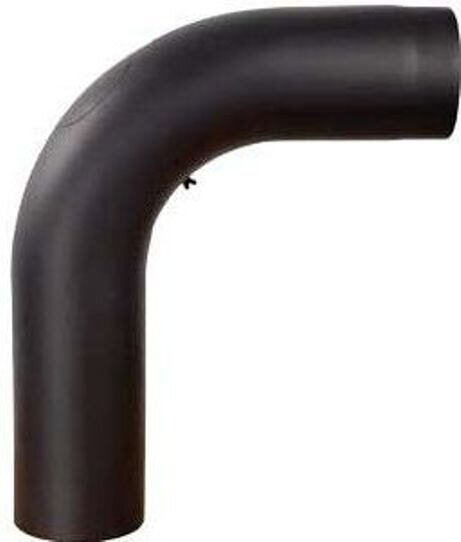 Rauchrohrbogen groß 600 x 500 mm glattgezogen 90° Ø 150 x 2 mm, Farbe schwarz