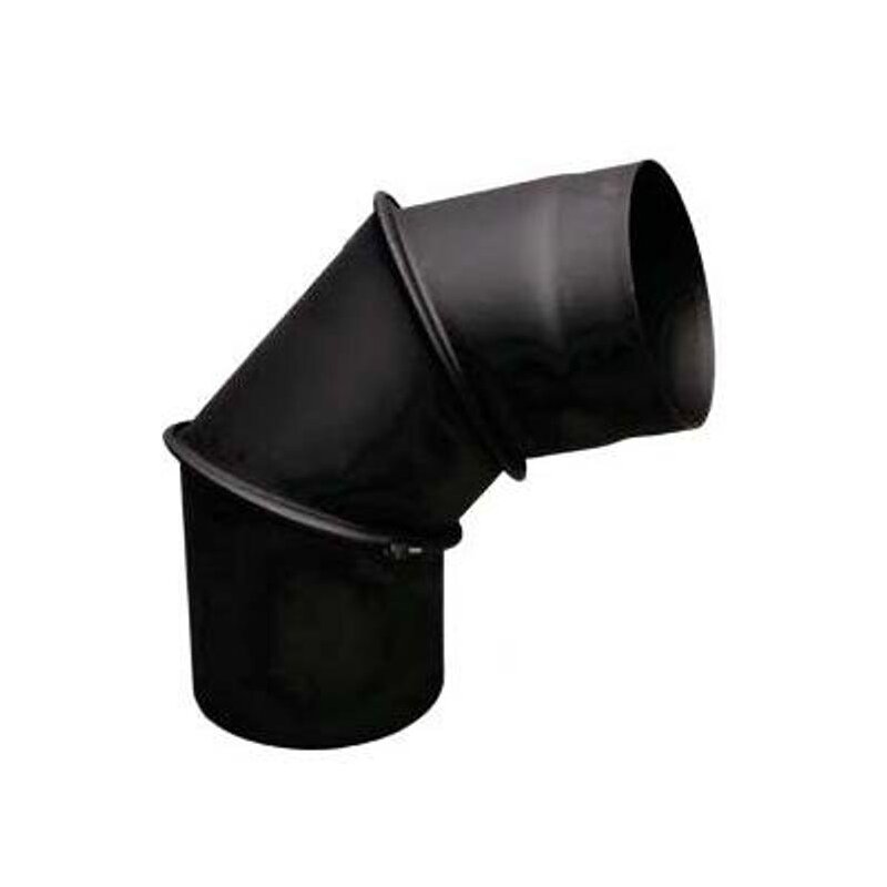 Rauchrohrbogen verstellbar 0-90° Ø 150 x 2 mm, Farbe schwarz