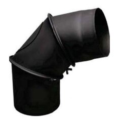 Rauchrohrbogen verstellbar 0-90° Ø 150 x 2 mm, Farbe schwarz