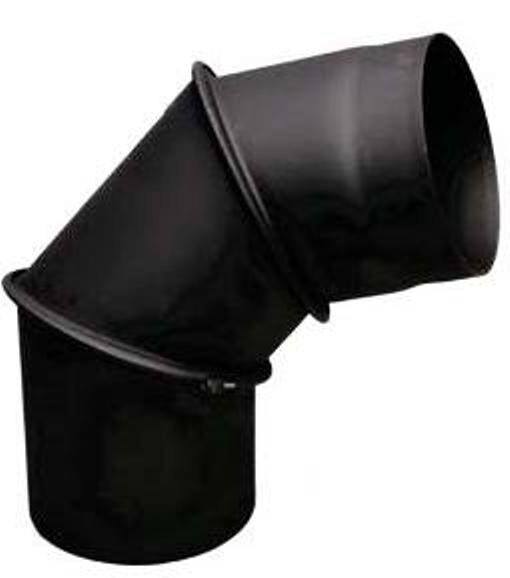 Rauchrohrbogen verstellbar 0-90° Ø 150 x 2 mm, Farbe schwarz