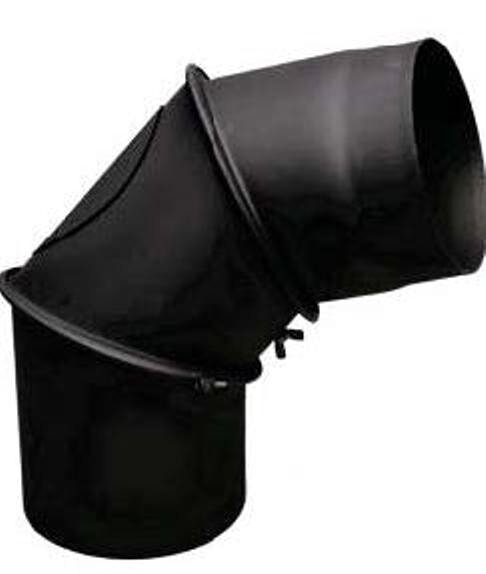 Rauchrohrbogen verstellbar 0-90° Ø 150 x 2 mm, Farbe schwarz