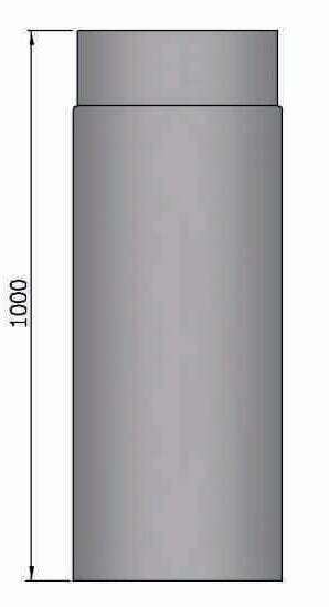 Rauchrohr Ø 150 x 1000 x 2 mm, Farbe grau - lackiert
