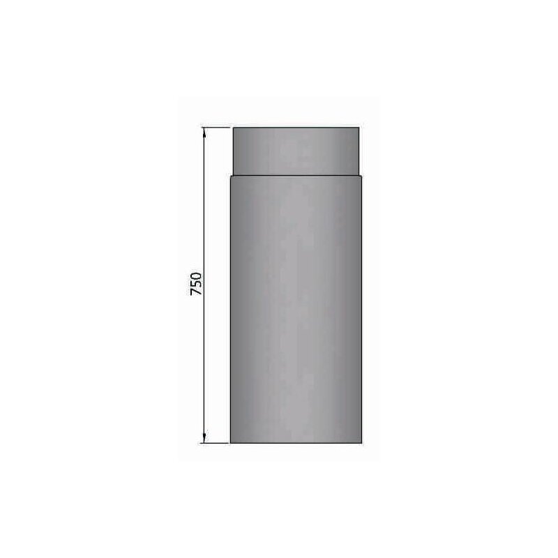 Rauchrohr Ø 150 x 750 x 2 mm, Farbe grau - lackiert