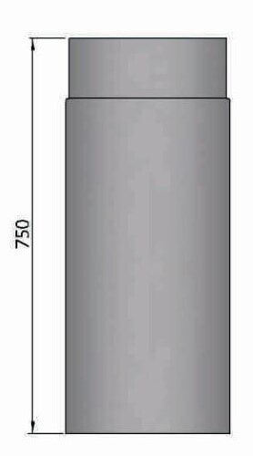 Rauchrohr Ø 150 x 750 x 2 mm, Farbe grau - lackiert