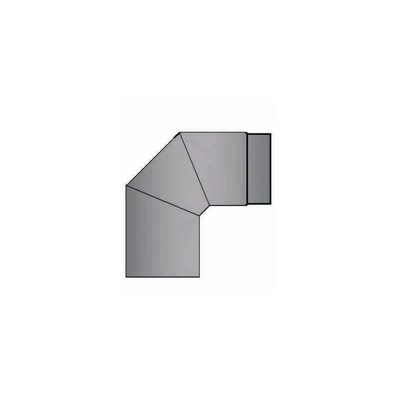 Rauchrohrbogen klein 90° Ø 150 x 2 mm, Farbe grau