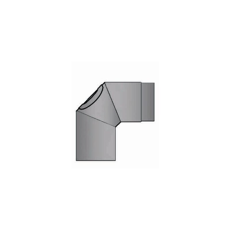 Rauchrohrbogen klein 90° Ø 150 x 2 mm, Farbe grau