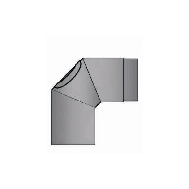 Rauchrohrbogen klein 90° Ø 150 x 2 mm, Farbe grau