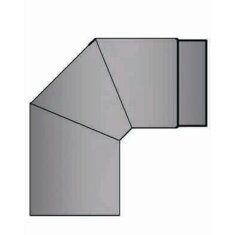 Rauchrohrbogen klein 90° Ø 150 x 2 mm, Farbe grau