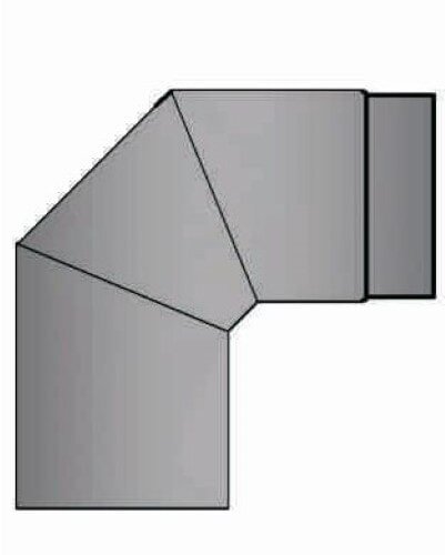 Rauchrohrbogen klein 90° Ø 150 x 2 mm, Farbe grau