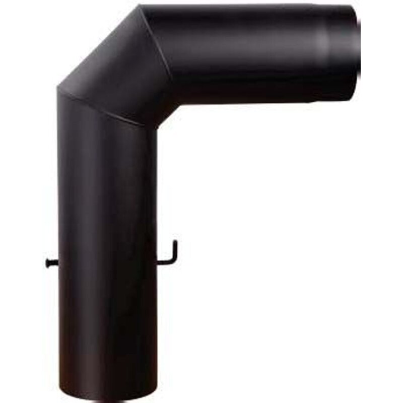 Rauchrohrbogen groß 600 x 450 mm 90° Ø 130 x 2 mm, Farbe grau