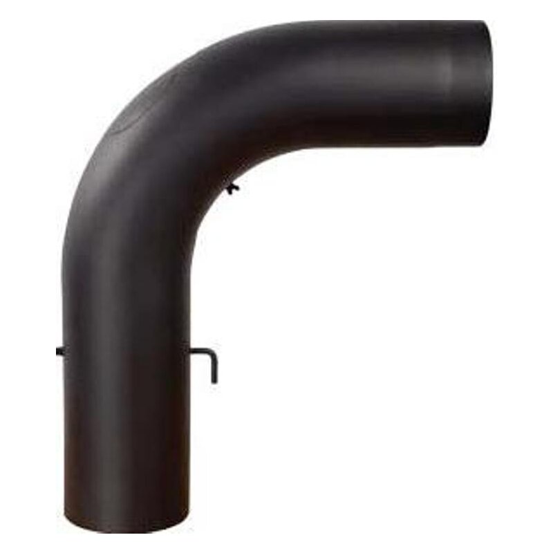 Rauchrohrbogen groß 600 x 500 mm glattgezogen 90° Ø 150 x 2 mm, Farbe grau
