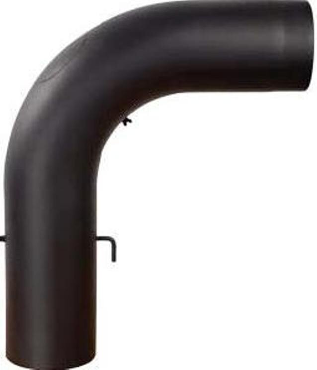 Rauchrohrbogen groß 600 x 500 mm glattgezogen 90° Ø 150 x 2 mm, Farbe grau